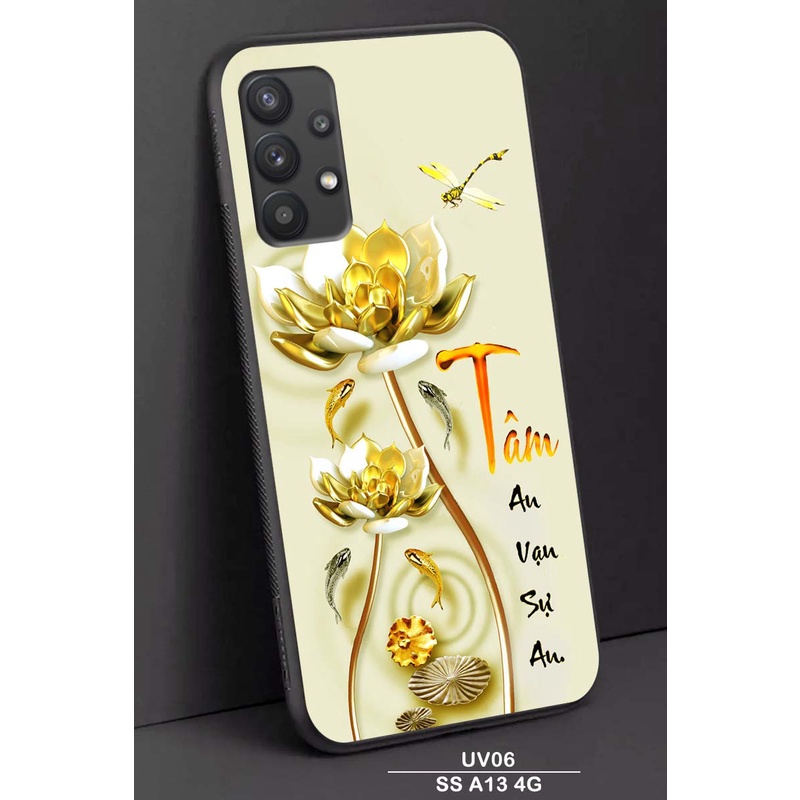 Ốp lưng kính 3D SAMSUNG A13 phúc lộc thọ, tâm an vạn sự an,thư pháp ý nghĩa