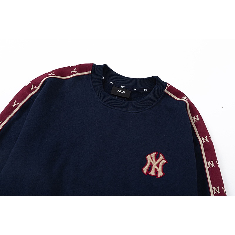 ❤❀  ❤ Mlb Áo Nỉ Dài Tay Cổ Tròn Thêu Họa Tiết Thời Trang