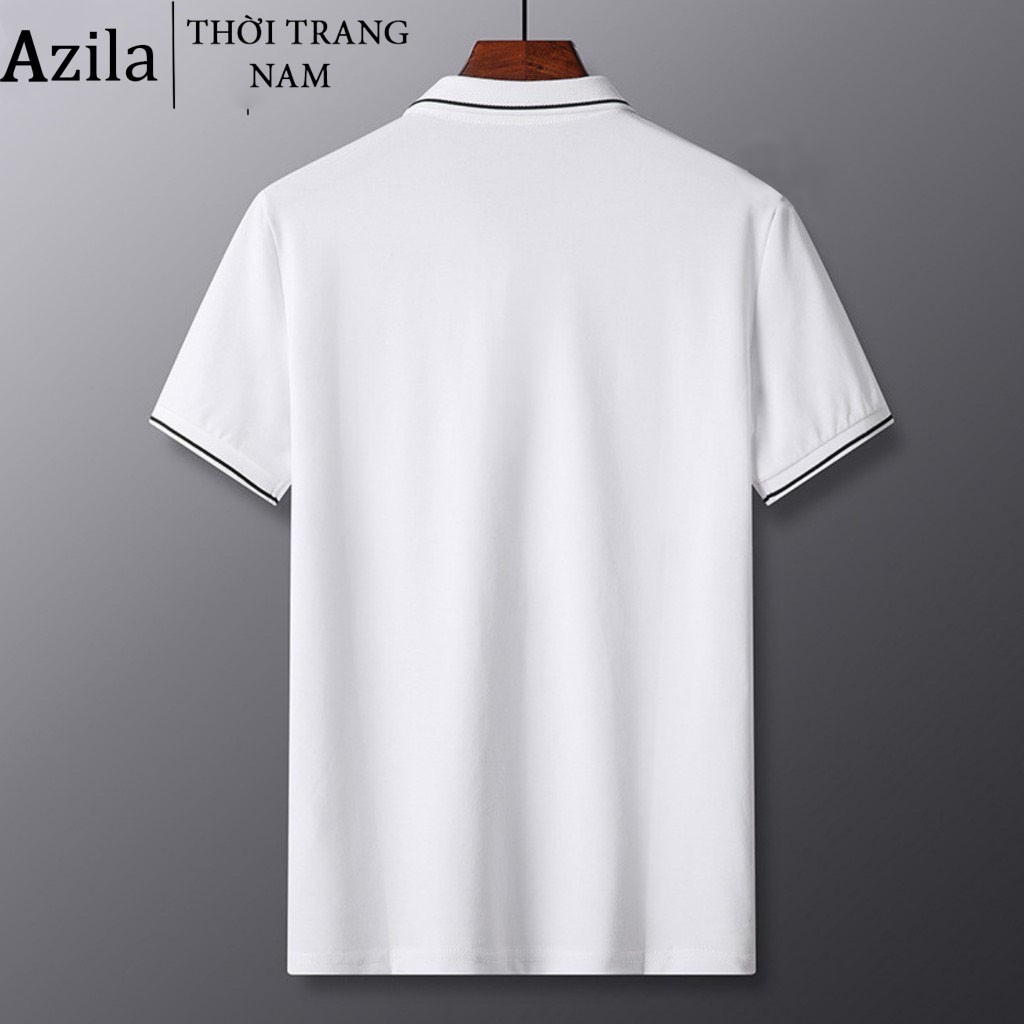 Áo Polo Nam, Áo Phông Cổ Bẻ Dáng Suông Phối Viên Chất Liệu Vải Cotton Cá Sấu Cao Cấp  - Azila - AC120