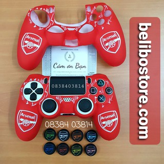 Bọc cao su hình đội bóng Arsenal ars | Vỏ silicon mềm bảo vệ tay cầm chơi game PS4 Dualshock 4 tại belibostore