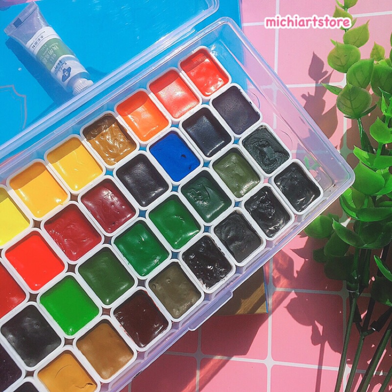 [Michi Art Store] Màu nước Paul Rubens Watercolor Pigments 36 màu pocket 0,5ml, 1ml hạng học sinh