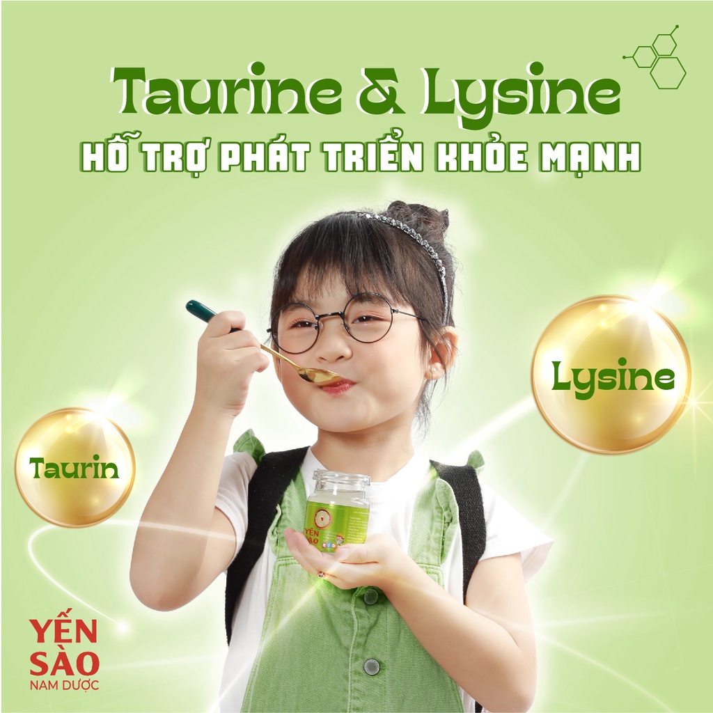 Yến sào Nam Dược Kids lọ 70ml tổ yến chưng đường phèn -Lysine và taurine,hỗ trợ tăng đề kháng,bổ sung dưỡng chất cho trẻ