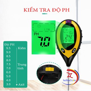 Máy đo độ PH trong đất 4in1( PH, nhiệt độ, độ ẩm và ánh sáng)