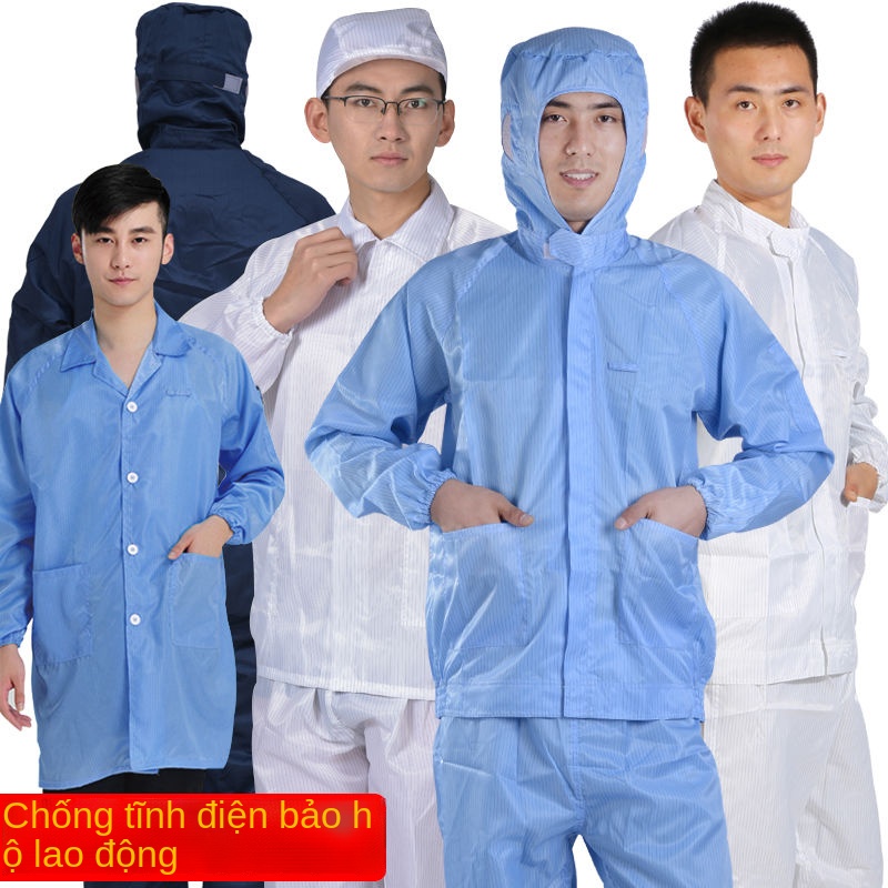 Quần áo chống bụi có mũ trùm đầu chia không tĩnh điện Bộ đồ một mảnh phun sơn nam và nữ bảo hộkku