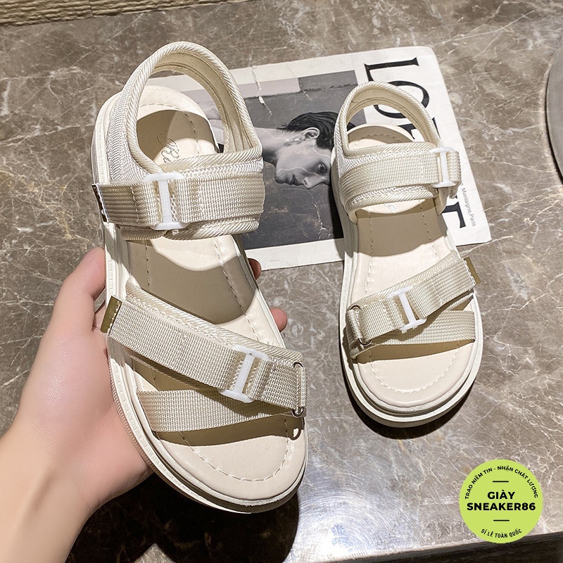 Giày sandal nữ✨VIDEO THẬT✨  sandal quai CHÉO đế bằng 2022