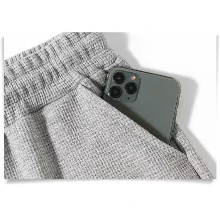 Quần Thể Thao Nữ Ống Rộng Lưng Cao Màu Xám Thời Trang