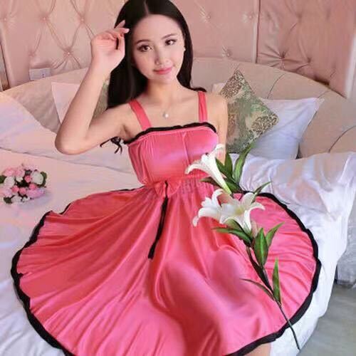 Đầm Ngủ Hai Dây Mỏng Phong Cách Hàn Quốc Gợi Cảm Dành Cho Nữ