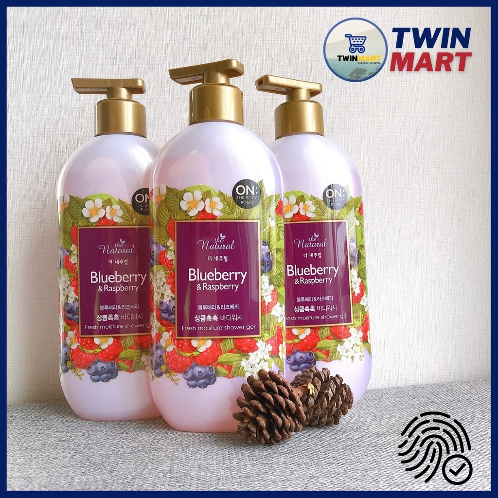 [Đơn 299k tặng dầu gội 36k] TPHCM Sữa tắm Hàn quốc On: The Body Natural 500ml Hương Việt Quất &amp; Dâu Rừng Blueberry