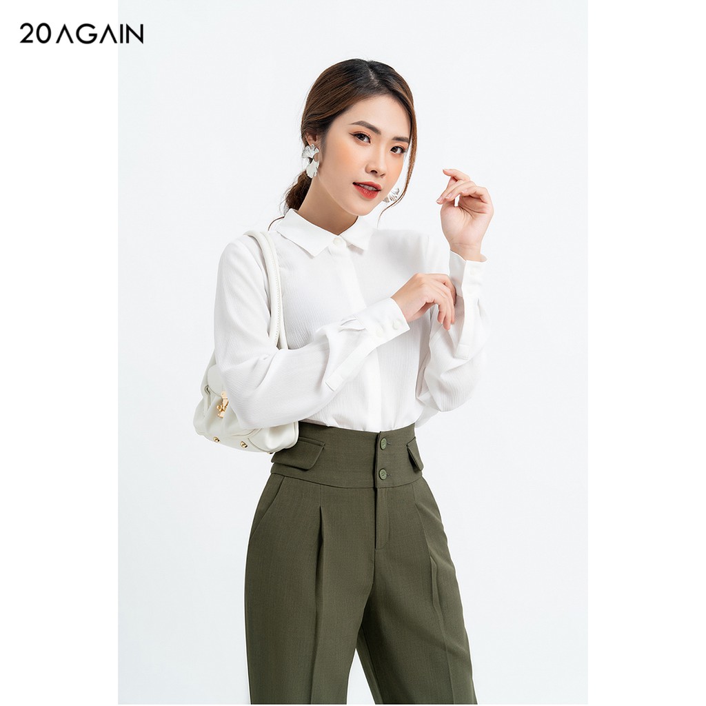 Áo sơ mi voan nữ công sở 20AGAIN đủ màu, đủ size, cổ đức ASA1050