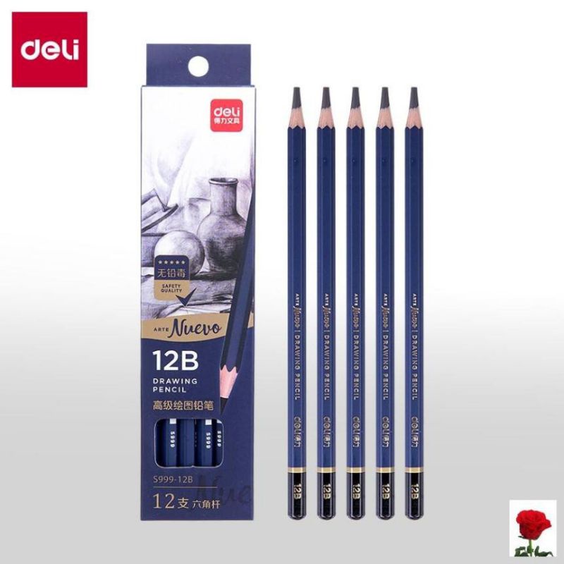 Bút chì deli s999 vẽ mỹ thuật cao cấp từ 2b đến 10b