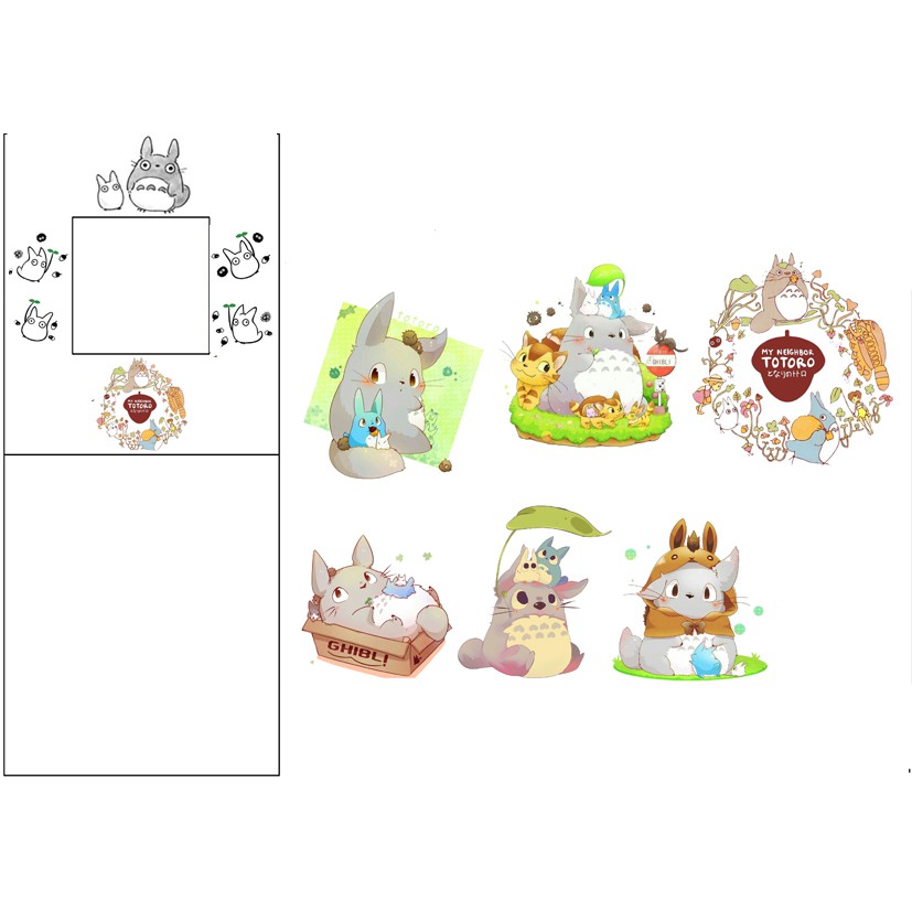 sticker totoro cắt rời size to SCI7 có bao giấy cute dễ thương bullet journal