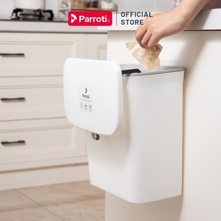 Thùng rác treo tủ bếp nắp đậy thông minh, dùng túi rác size tiểu - Parroti Bin