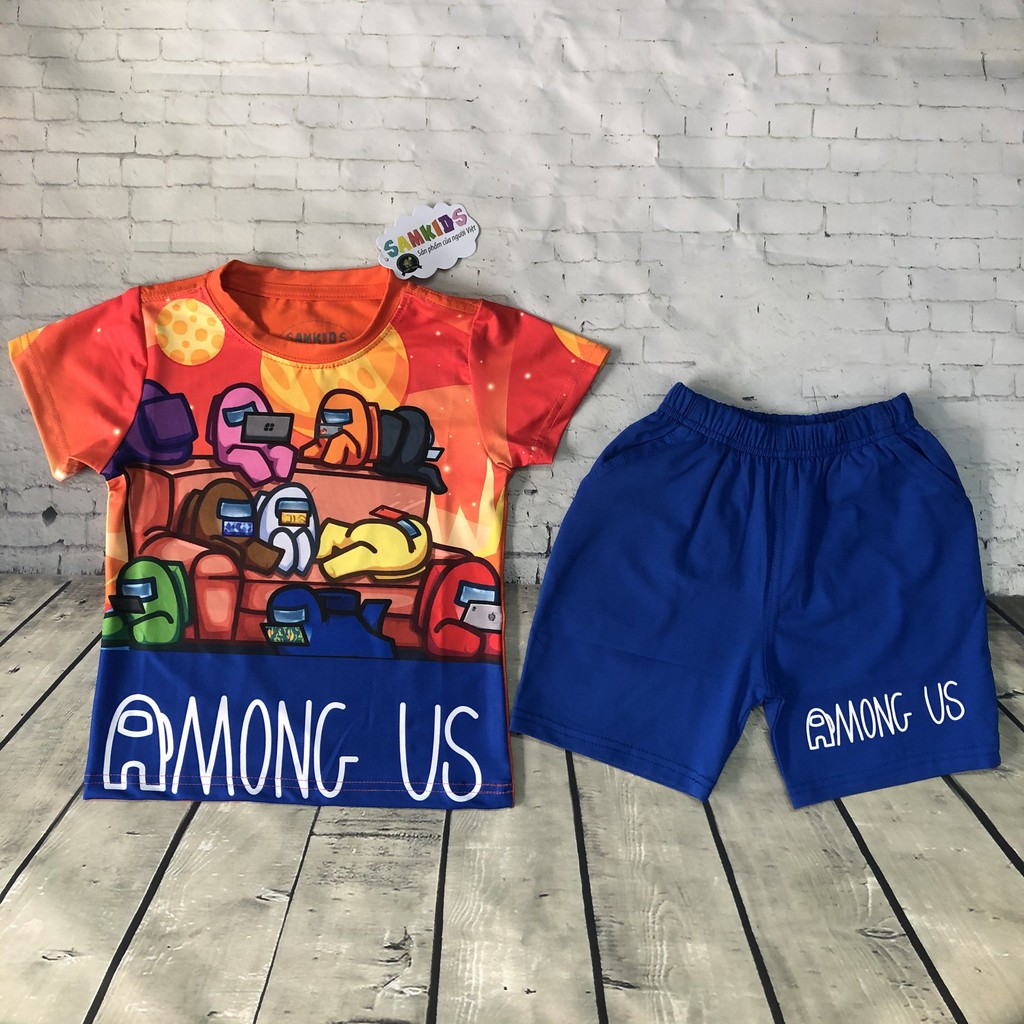 Among us bộ quần áo cotton cho bé Herokids