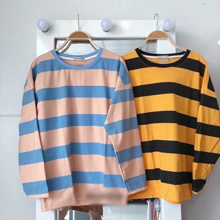 Áo thun tay dài sọc unisex