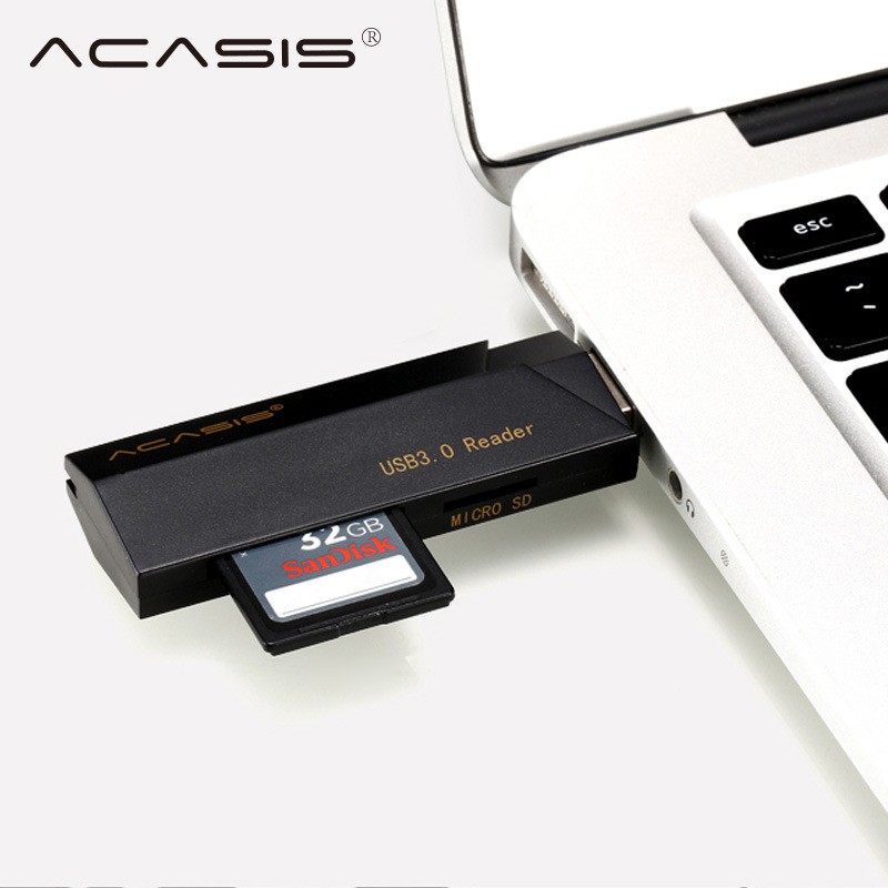 Đầu đọc thẻ nhớ 3.0 NTComputer ACASIS IS-001 - hỗ trợ khe microSD/SD (Đen) - Hãng phân phối chính thức