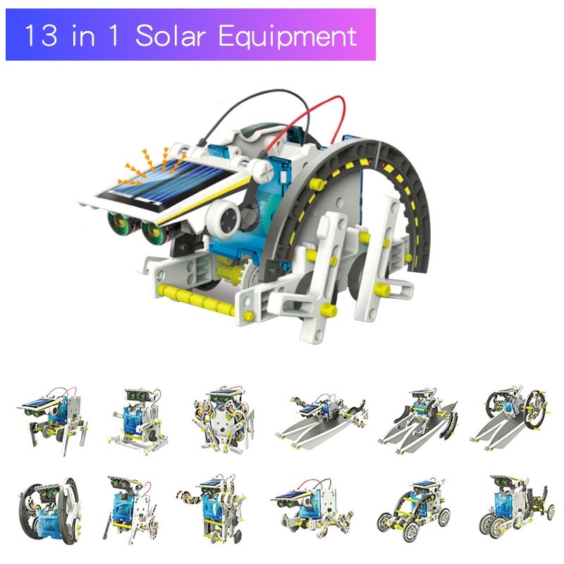 Bộ Robot lắp ghép năng lượng mặt trời 13in1 giúp bé phát triển tư duy sáng tạo