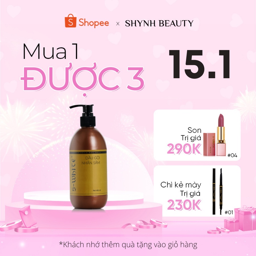 [Mã BMBAU50 giảm 7% đơn 99K] Dầu Gội S-White Nhân Sâm Đào cho tóc suông dài, mượt mà 450Ml