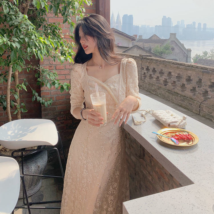 Đầm dài thêu phối ren lưới thanh lịch phong cách mới thời trang mùa hè dành cho bạn nữ | BigBuy360 - bigbuy360.vn