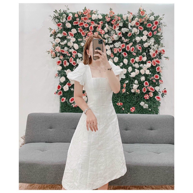 🥇SIÊU PHẨM ĐẦM GẤM HOA NƠ LƯNG