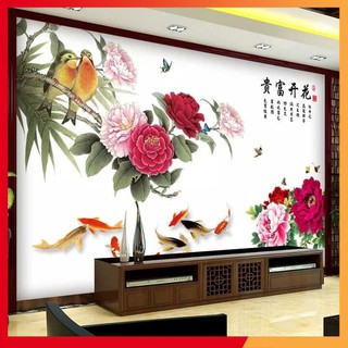 Tranh Decal Dán Tường Hoa Mẫu Đơn 03