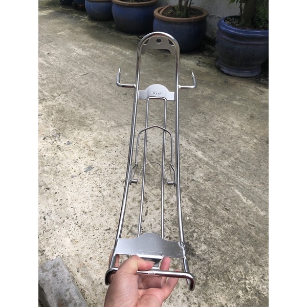 Baga inox xe wave anpha nhỏ, zx dạng xuồng, baga chuối