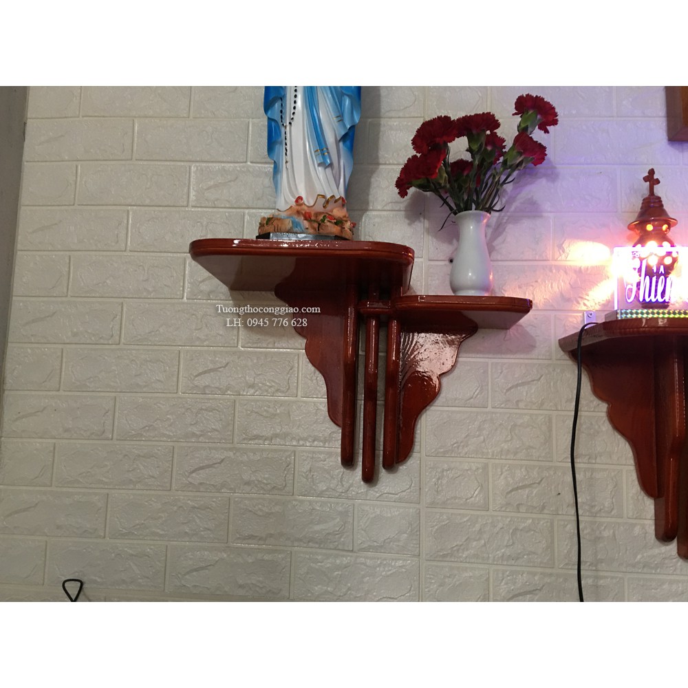 Bàn thờ Công Giáo kệ bàn tay kép sơn màu