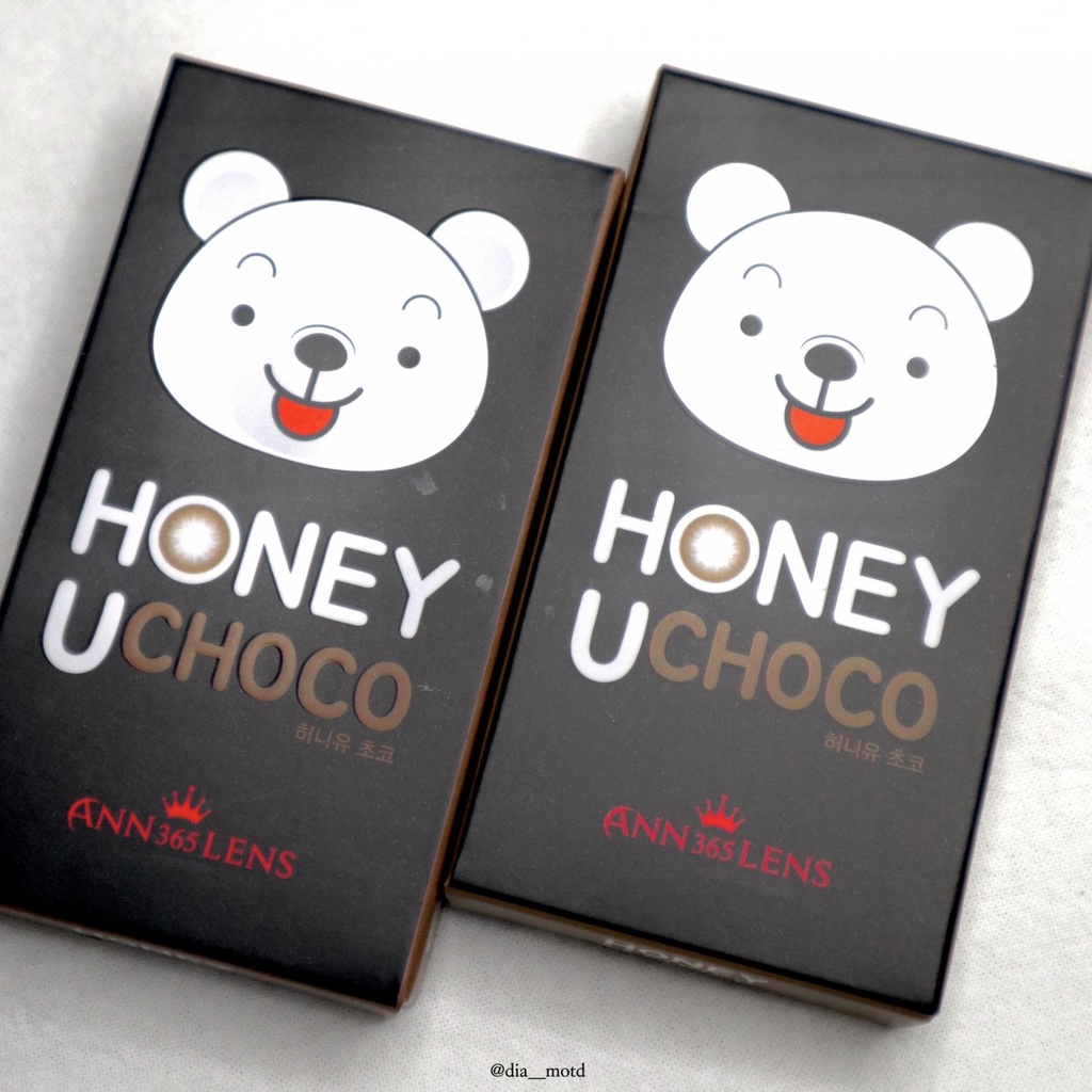 Lens cận 1 tháng màu nâu tự nhiên Honey U Choco ANN365 dành cho mắt nhạy cảm