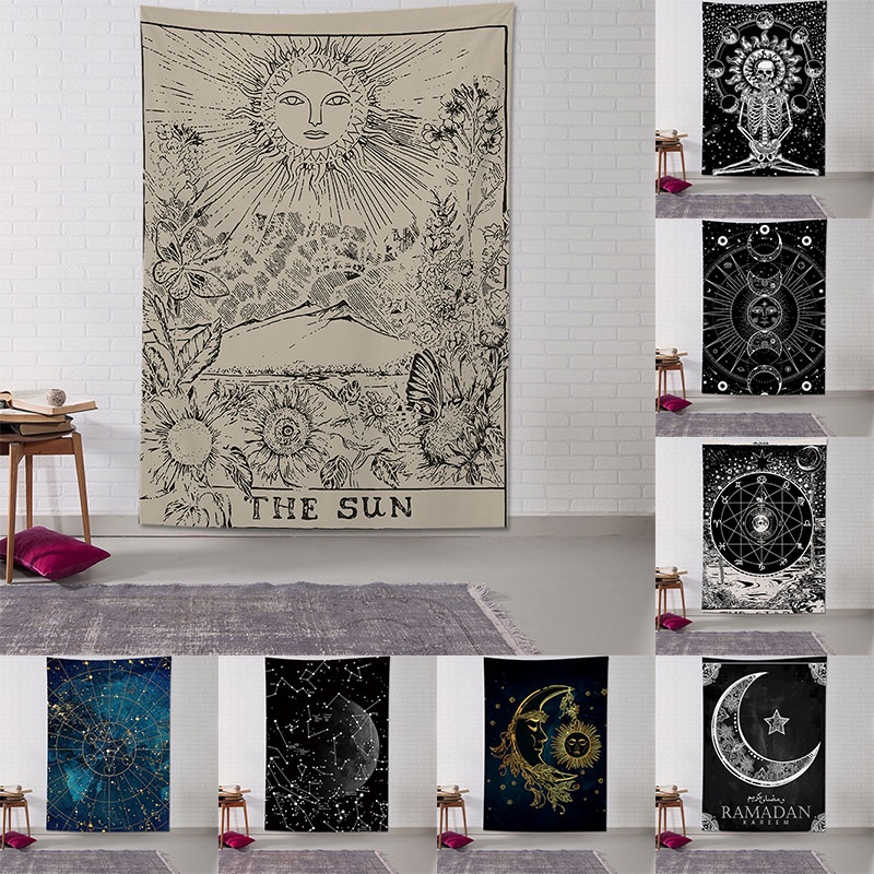 Thảm Treo Tường Họa Tiết Mandala Phong Cách Boho Trang Trí Nội Thất