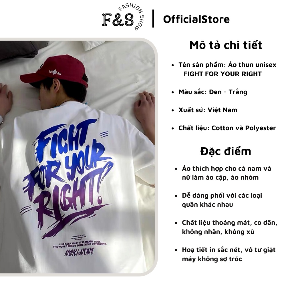 Áo thun tay lỡ unisex form rộng SAD BOIZ FIGHT FOR YOUR RIGH - Áo phông F&S nam nữ, cặp đôi hội nhóm