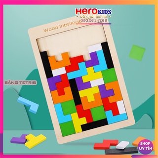 Bảng Xếp Gạch Bằng Gỗ Tetris, Đồ Chơi Cho Bé