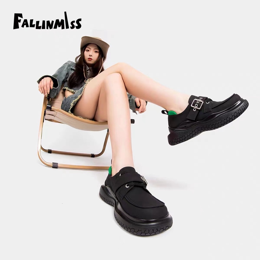 Giày Da Đế Dày Phong Cách Anh Quốc Thời Trang Cho Nữ