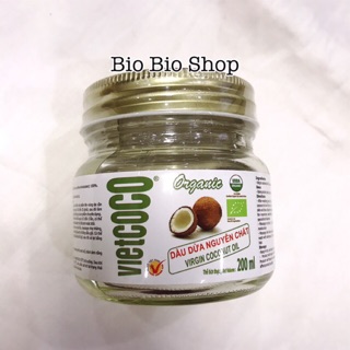 Hũ dầu dừa ép lạnh hữu cơ 200ml Vietcoco organic usda coconut oil