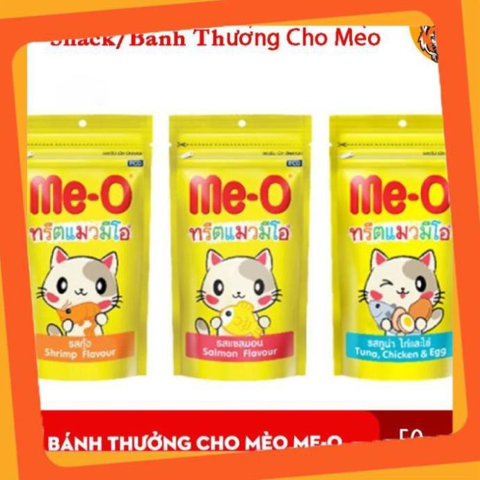 Snack Bánh Thưởng Cho Mèo Me-O 50gr Đủ Vị Cá Hồi - Tôm - Cá Ngừ