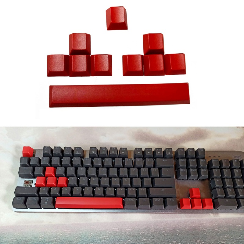 Set 10 Nút Bàn Phím Cơ Chơi Game PBT Màu Đỏ Thông Dụng Cho Máy Tính
