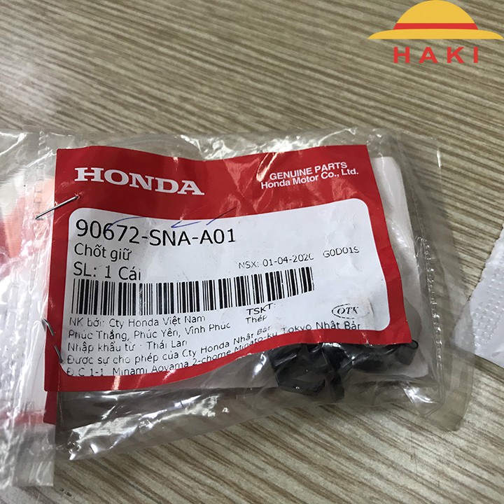 Chốt nhựa chốt cài giữ cây chống nắp capo Honda City 2014-2020 90672-SNA-A01 [Honda chính hãng]