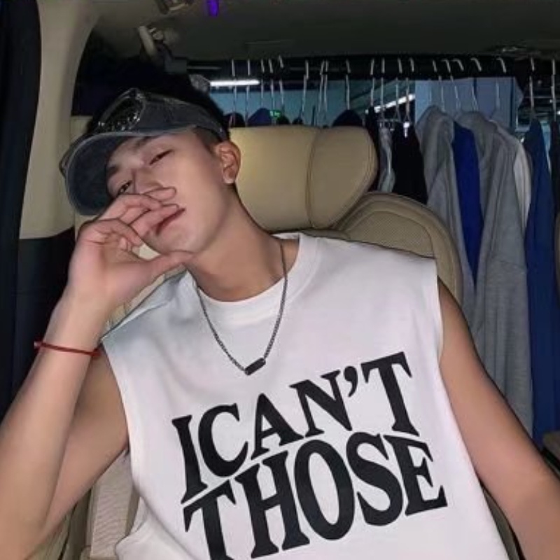 Áo Thun Sát Nách Cổ Tròn In Chữ Đơn Giản Dễ Phối Đồ Thời Trang Mùa Hè Cho Nam Size M-3XL