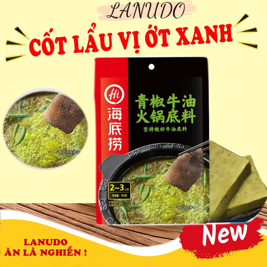Gia vị lẩu haidilao vị ớt xanh thanh hoa - cốt lẩu tứ xuyên có sẵn nhiều vị date mới giao nhanh