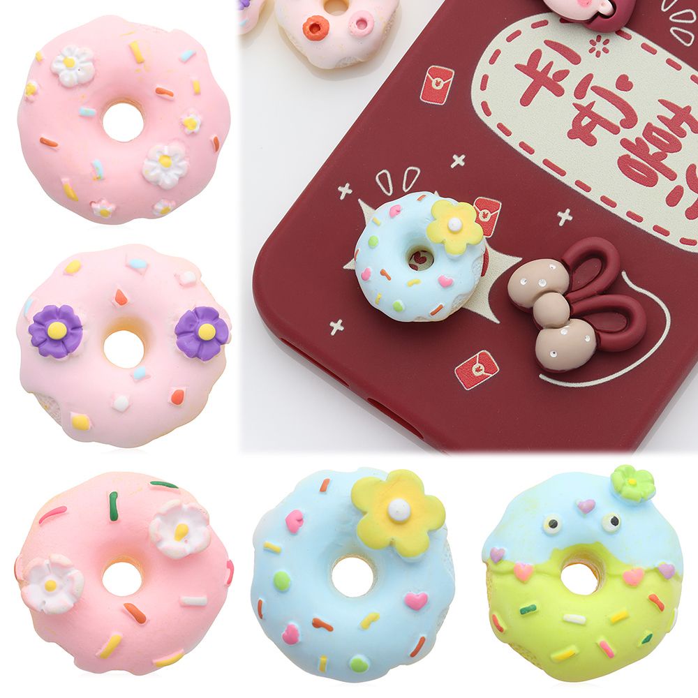 Đồ trang trí hình bánh donut bằng resin xinh xắn làm đẹp nhà búp bê DIY