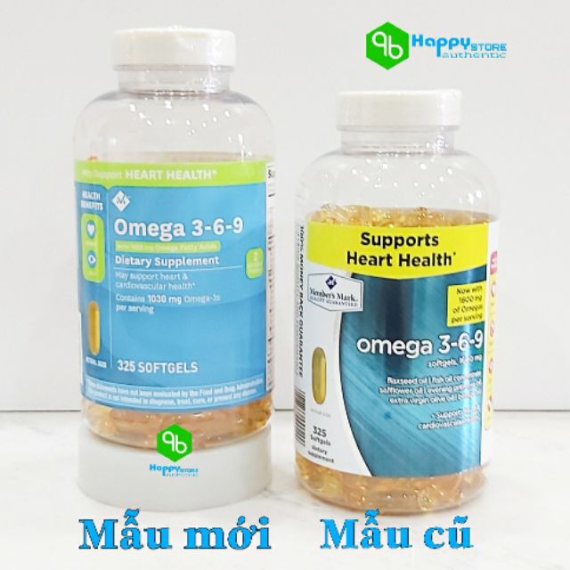 Viên uống dầu cá Member's Mark Suppots Heart Health 3,6,9,325 viên , USA