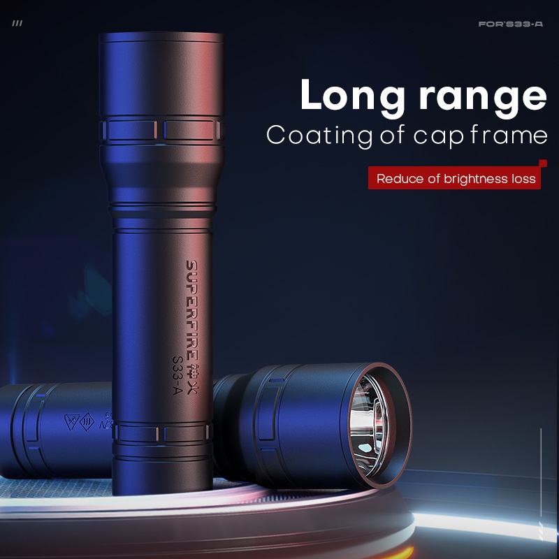 Đèn pin SUPERFIRE S33-A siêu sáng cầm tay đa năng tiện lợi