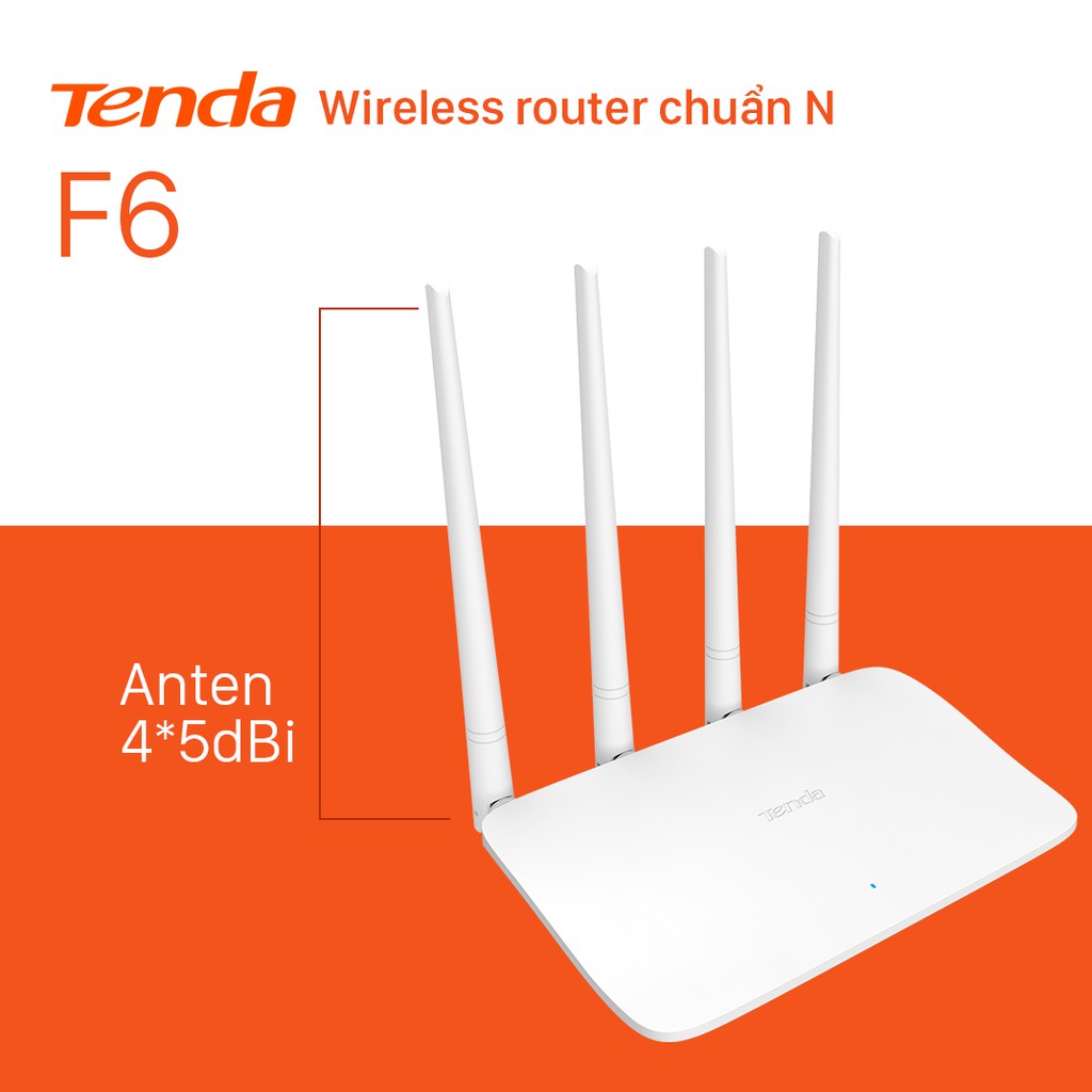 Tenda Thiết bị phát Wifi F6 Chuẩn N 300Mbps - Hãng phân phối chính thức