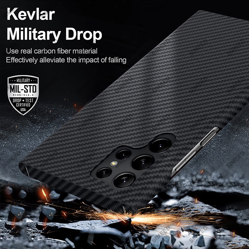 Ốp Điện Thoại Sợi Carbon Siêu Mỏng Cho Samsung Galaxy S23Plus Samsung S23 Ultra