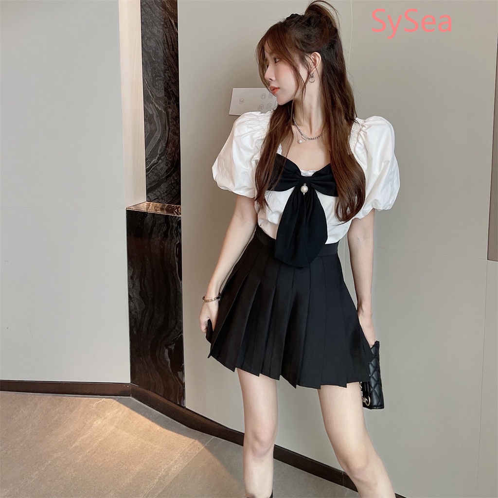 Áo Sơ Mi Phối Nơ Thời Trang Mùa Hè Pháp Dành Cho Nữ 1