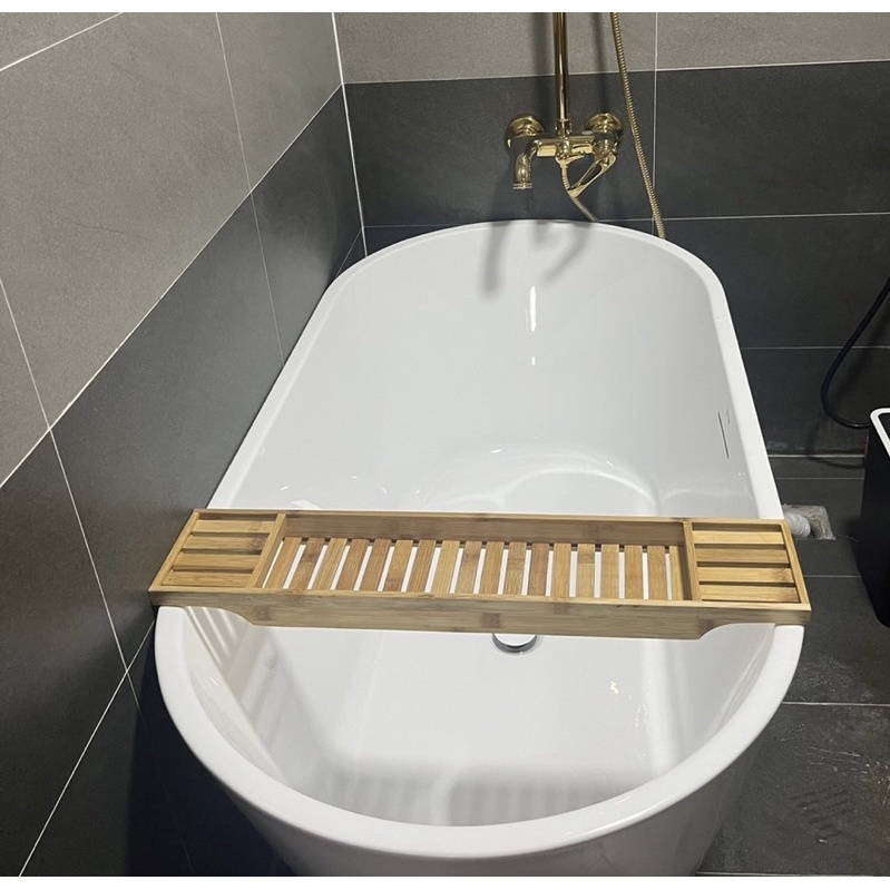 Khay gác bồn tắm sang chảnh, 100% tre tự nhiên, Giá để đồ ăn, rượu vang, điện thoại_ Giá tận xưởng