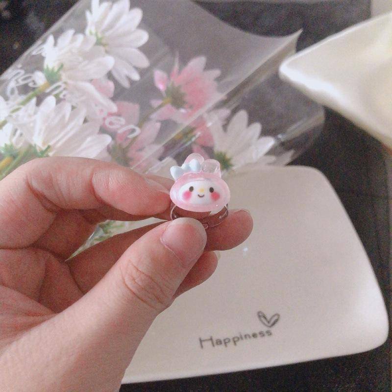 Sanrio Nhẫn Hình Cún Yugui Hoạt Hình Dễ Thương Có Thể Điều Chỉnh Làm Quà Tặng Cho Bạn Gái / Bạn Gái