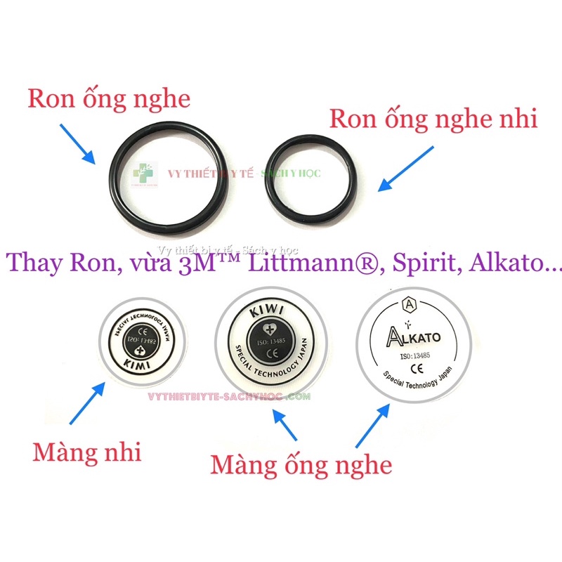 Phụ kiện thay thế ống nghe: Ron, màng vừa ống nghe nhi Petactric, ống nghe littmann, Spirit …