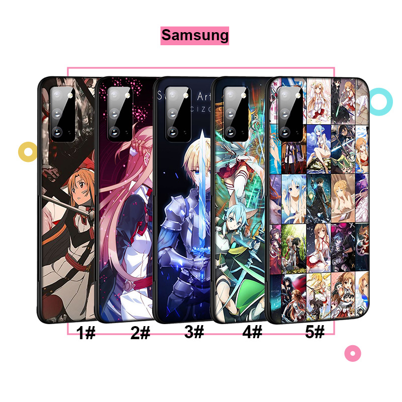 Ốp Lưng Silicone In Hình Sword Art Online Cho Samsung Galaxy Note 8 9 10 20 Ultra Plus A60 A70 A70s M40 J6 2018