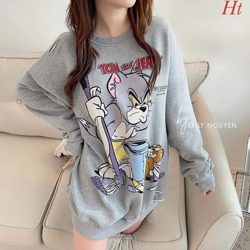 Áo nỉ bo mèo chuột