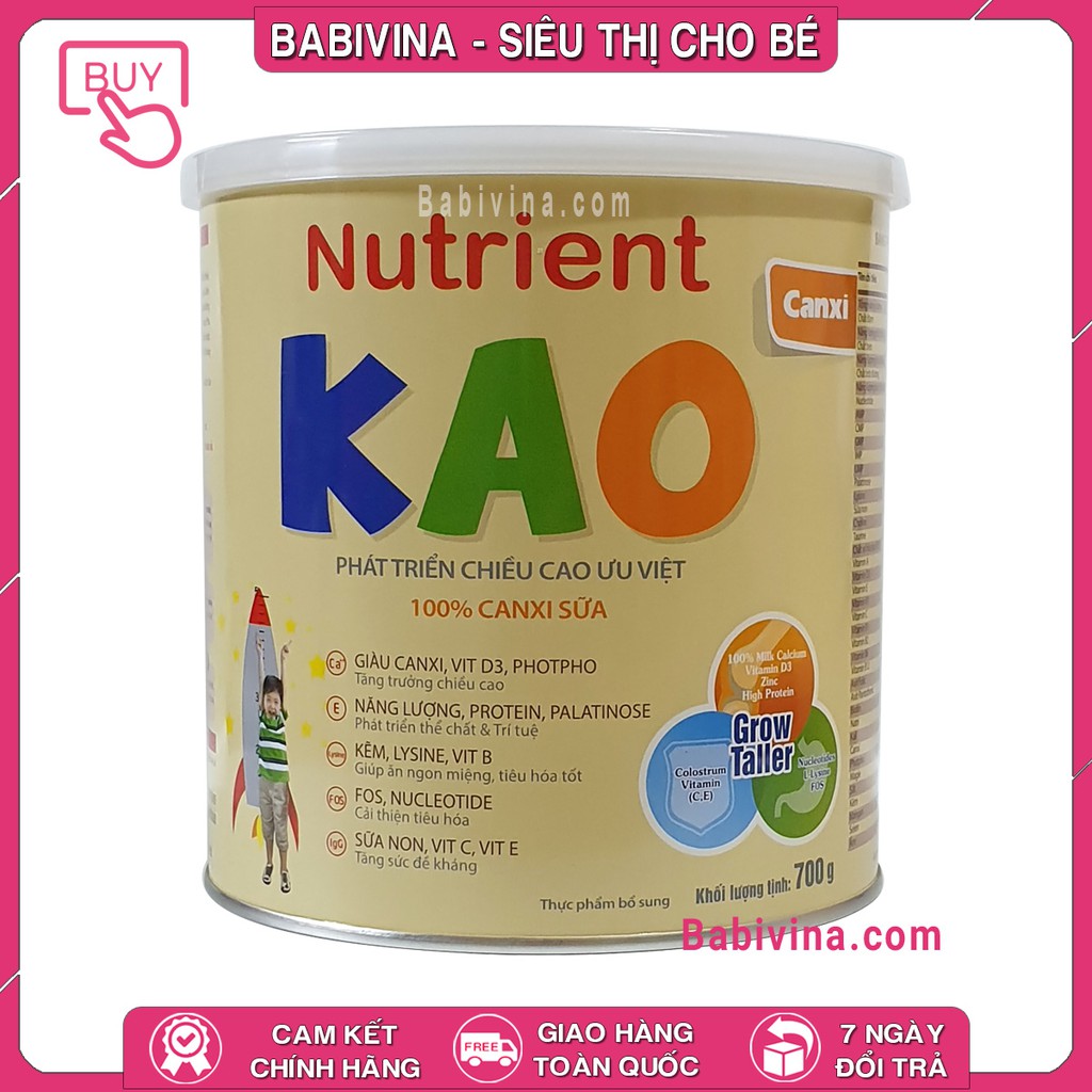 [CHÍNH HÃNG] Sữa Nutrient Kao 700g - KAO - NUTRIENTKAO | Date Mới Nhất, Giá Tốt Nhất | Babivina