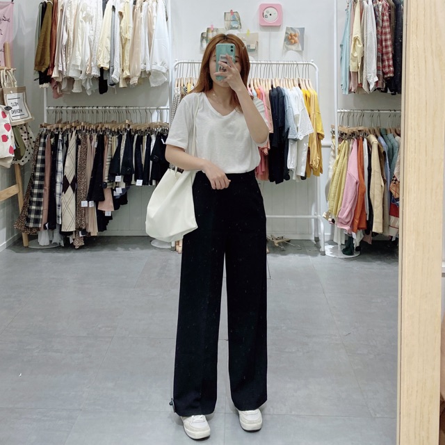 Quần culottes khoá bên